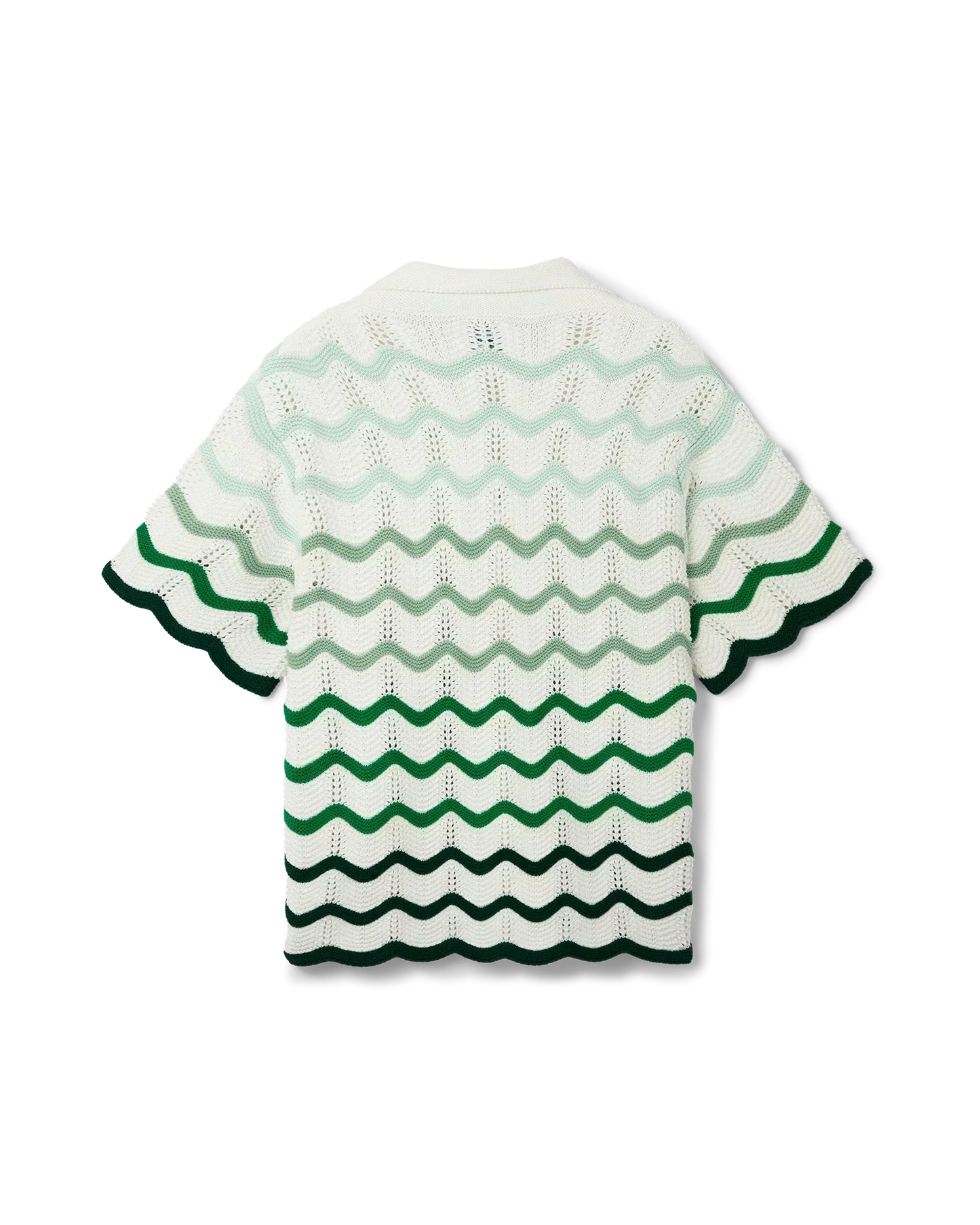 Wavy Gradient Crochet Shirt - casablanca