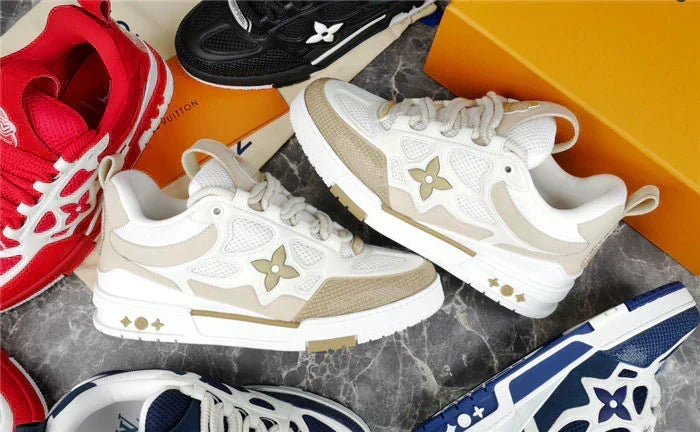 LOUIS VUITTON SKATE SNEAKER BEIGE BLANC