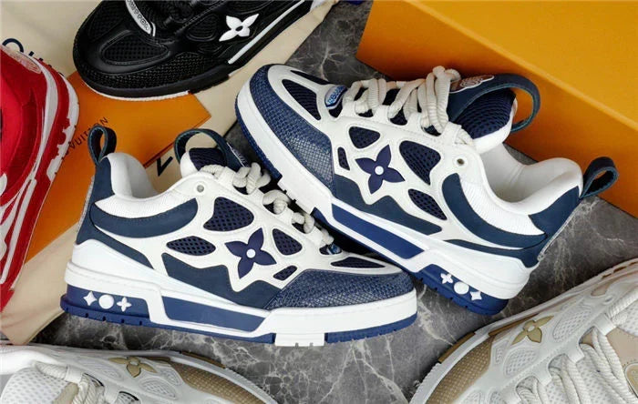 LOUIS VUITTON SKATE SNEAKER MARINE ET BLANC