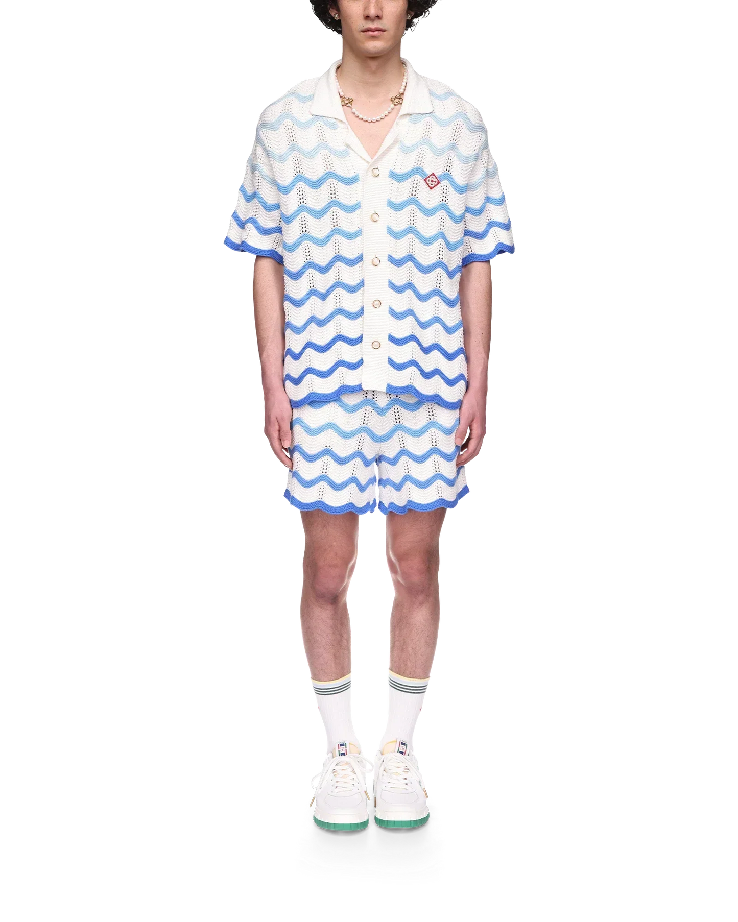 Wavy Gradient Crochet Shirt - casablanca (2)