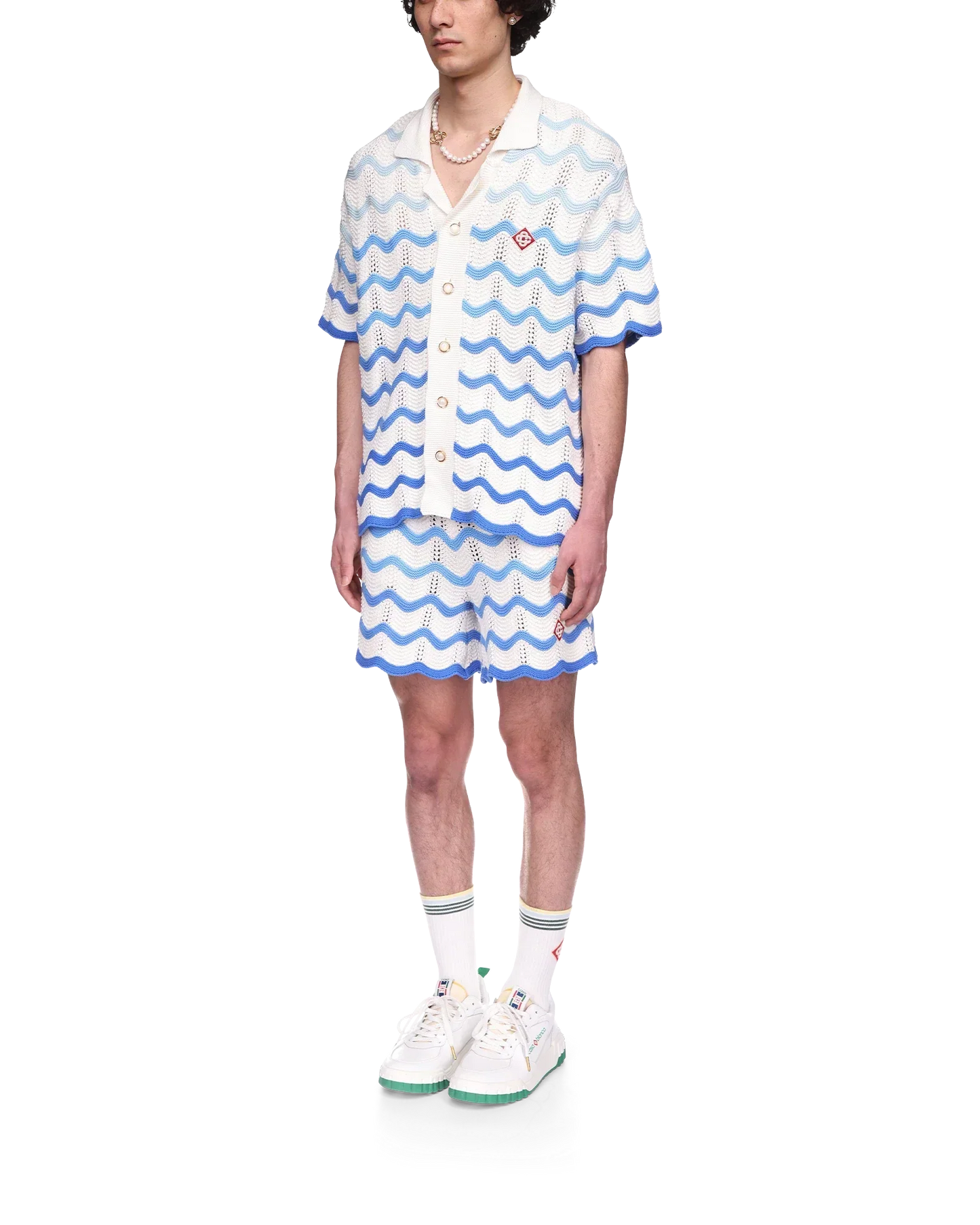 Wavy Gradient Crochet Shirt - casablanca (2)