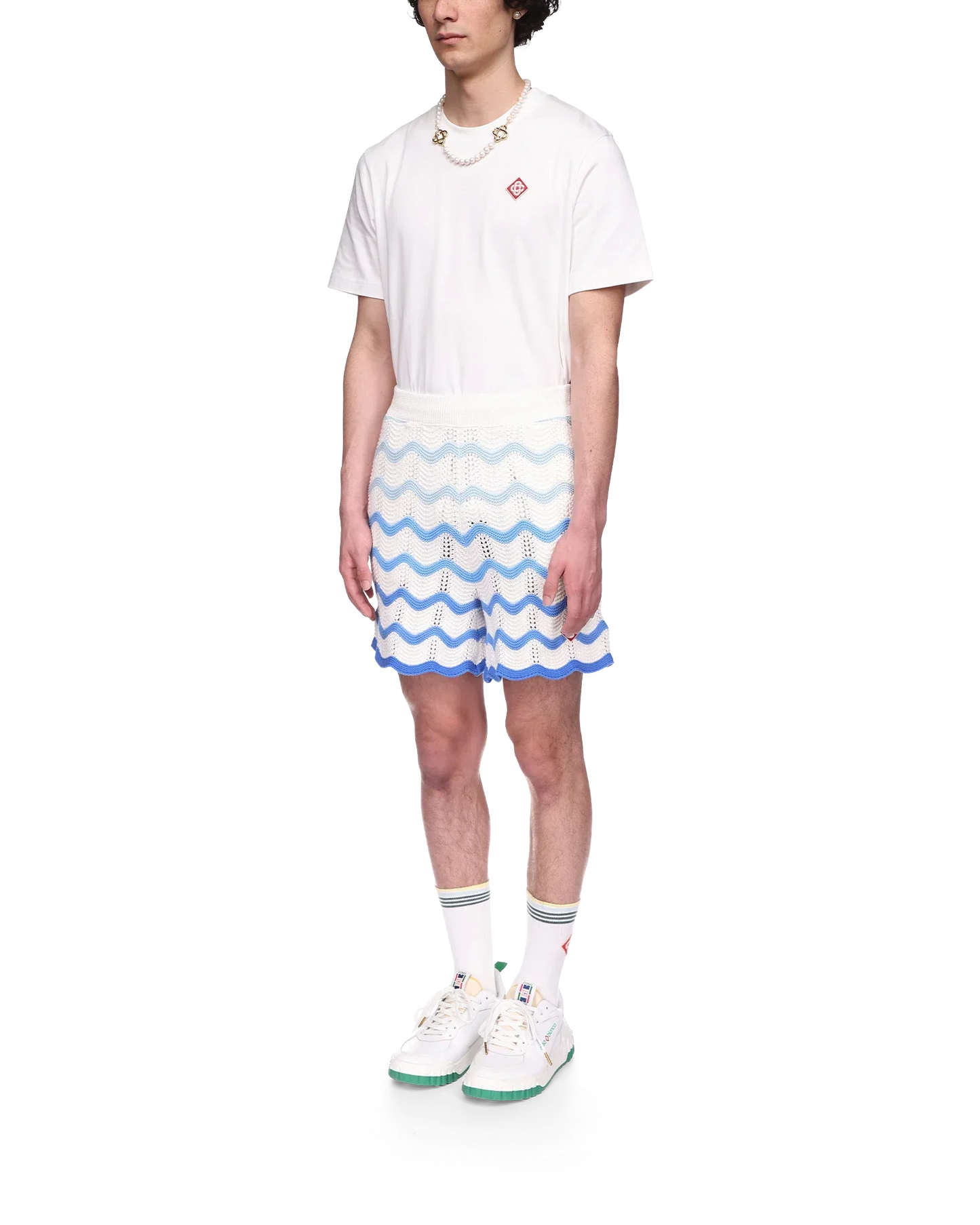 Wavy Gradient Crochet Shorts - casablanca