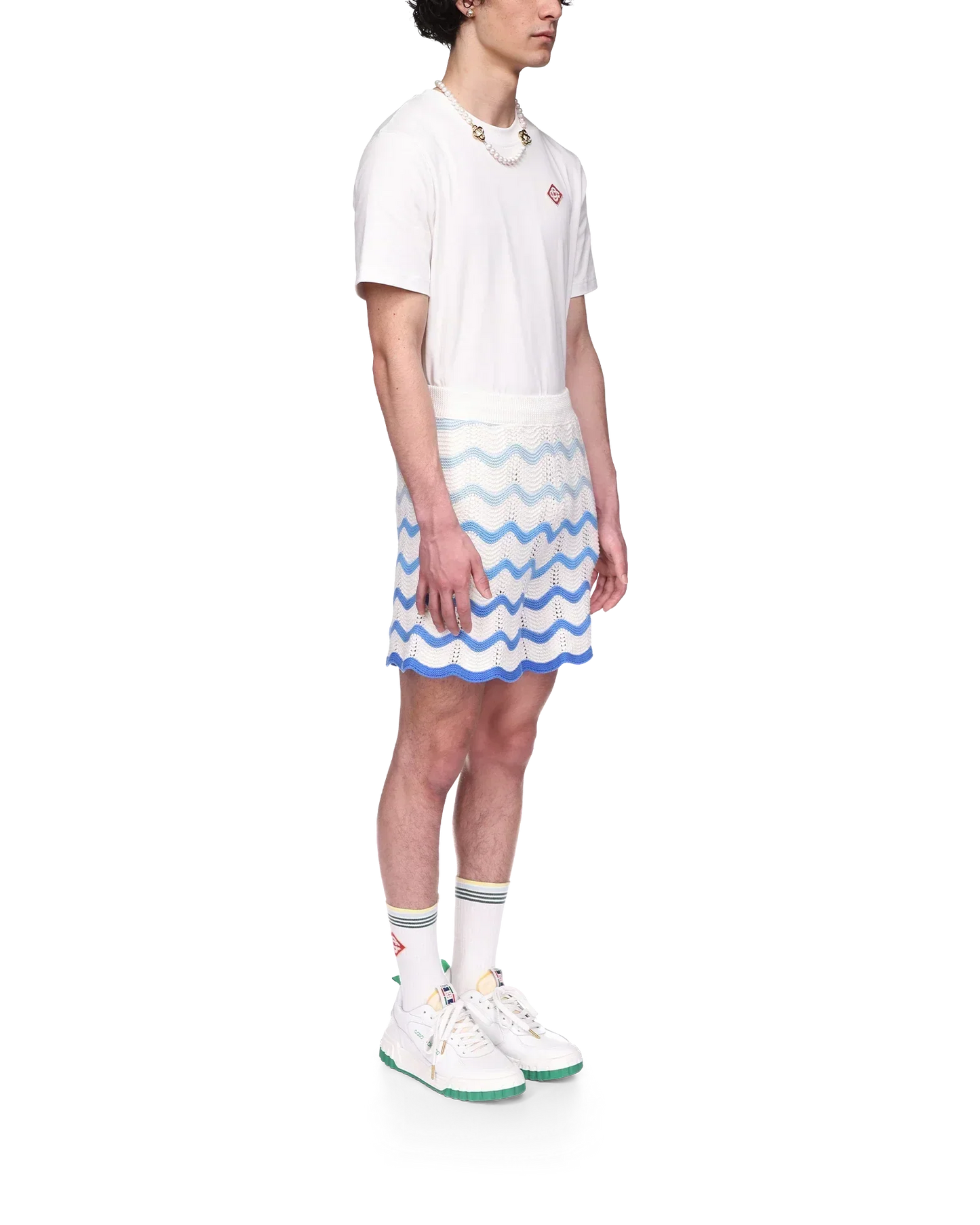 Wavy Gradient Crochet Shorts - casablanca