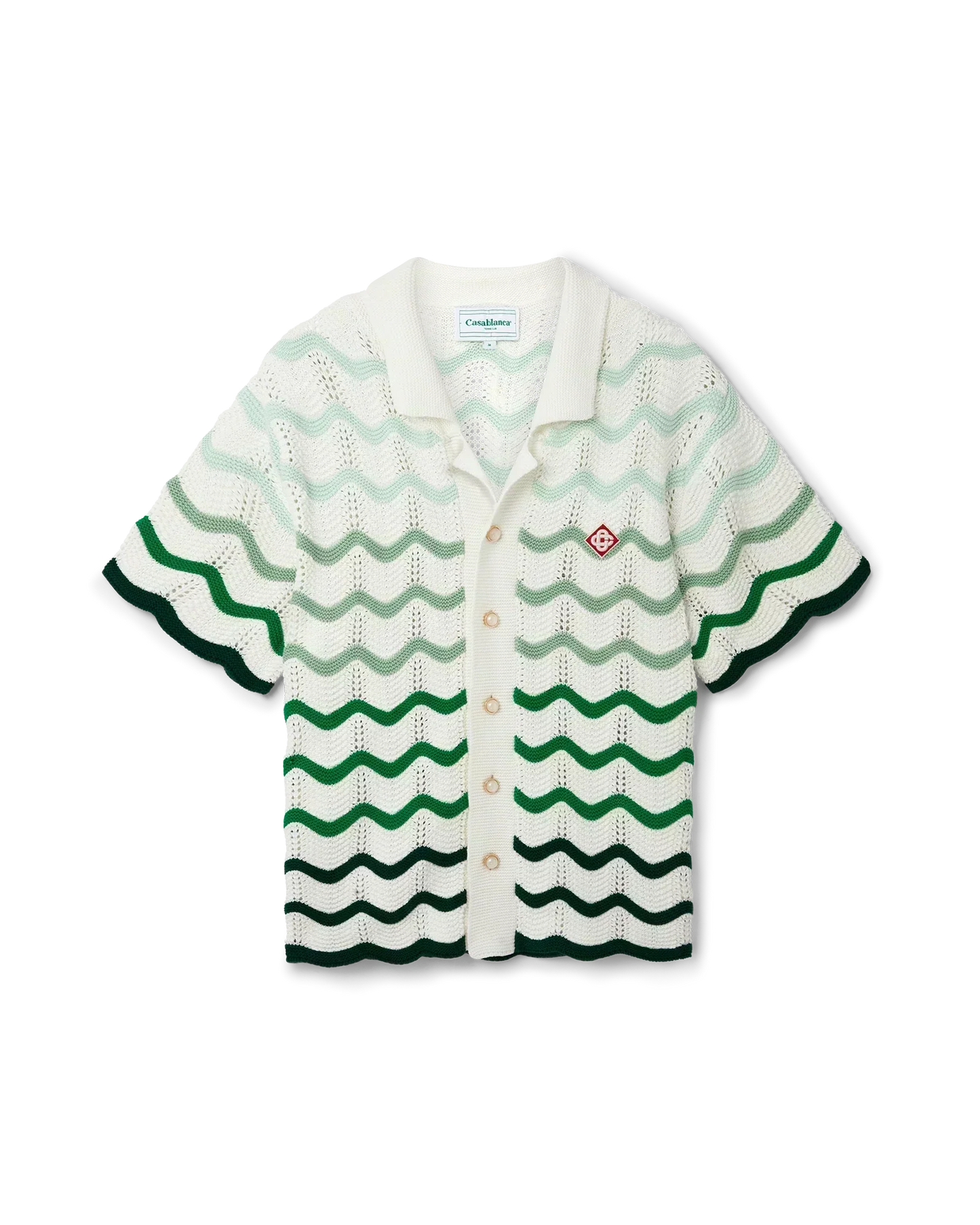 Wavy Gradient Crochet Shirt - casablanca